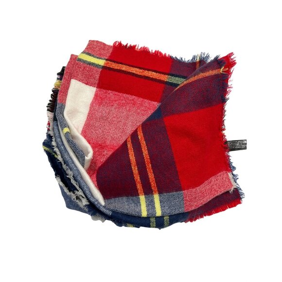 Zara Plaid Soft Blanket Scarf Cozy Oversized Fringed Edge - Picture 3 of 3
